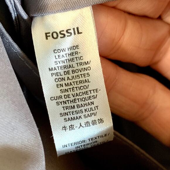 Fossil cream and snakeskin leather crossbody purse - Picture 9 of 16